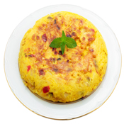 Tortilla de Patatas con <br/>Pimientos